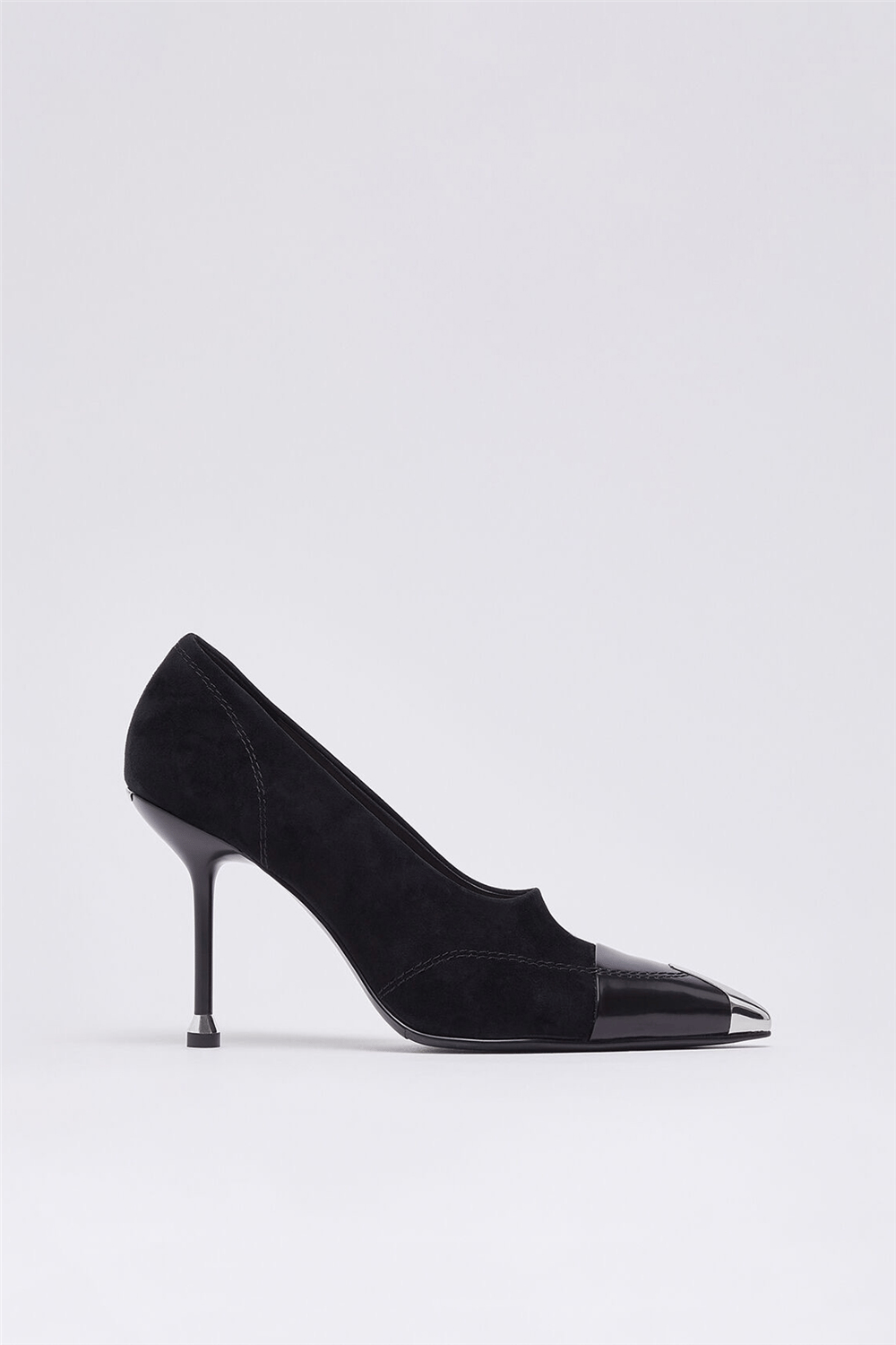 Liu Jo Demi 16 - Decollete Kid Suede/Box Spread Black Kadın Topuklu Ayakkabı Siyah