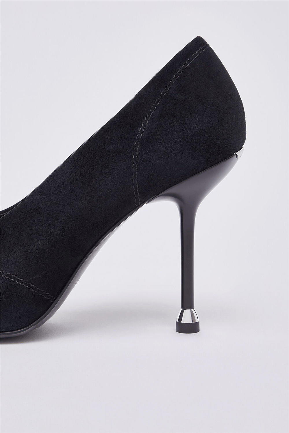 Liu Jo Demi 16 - Decollete Kid Suede/Box Spread Black Kadın Topuklu Ayakkabı Siyah