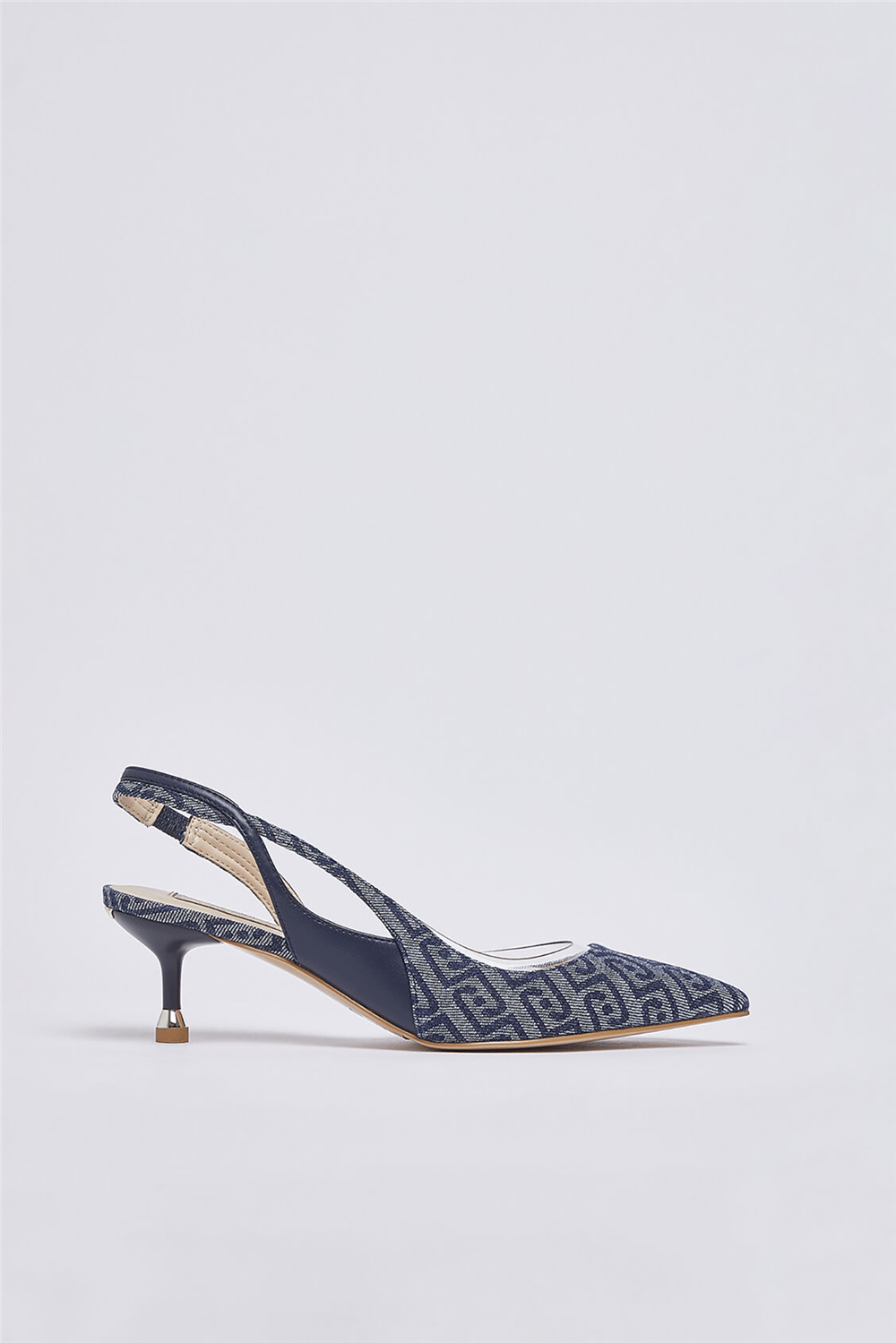 Liu Jo Deva 09 Sling Back Monogram Kadın Topuklu Ayakkabı Mavi