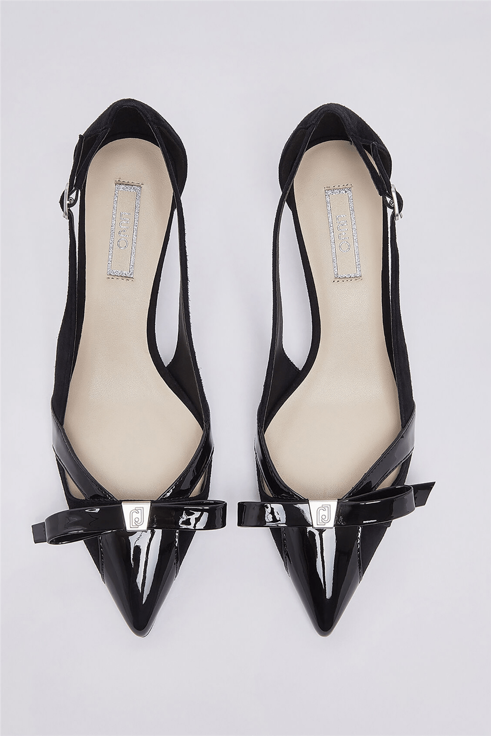 Liu Jo Deva 21 - Decollete Kid Suede/Patent Black Kadın Topuklu Ayakkabı Siyah