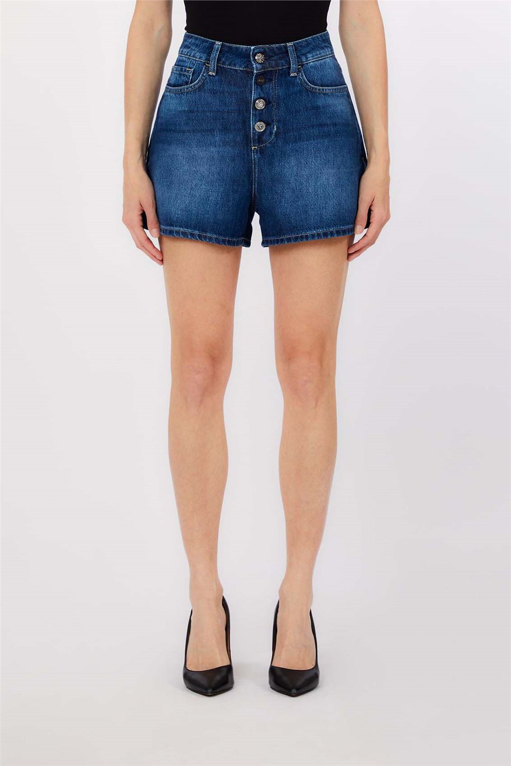 Liu Jo Ecs Short Bottoni Kadın Jean Pantolon