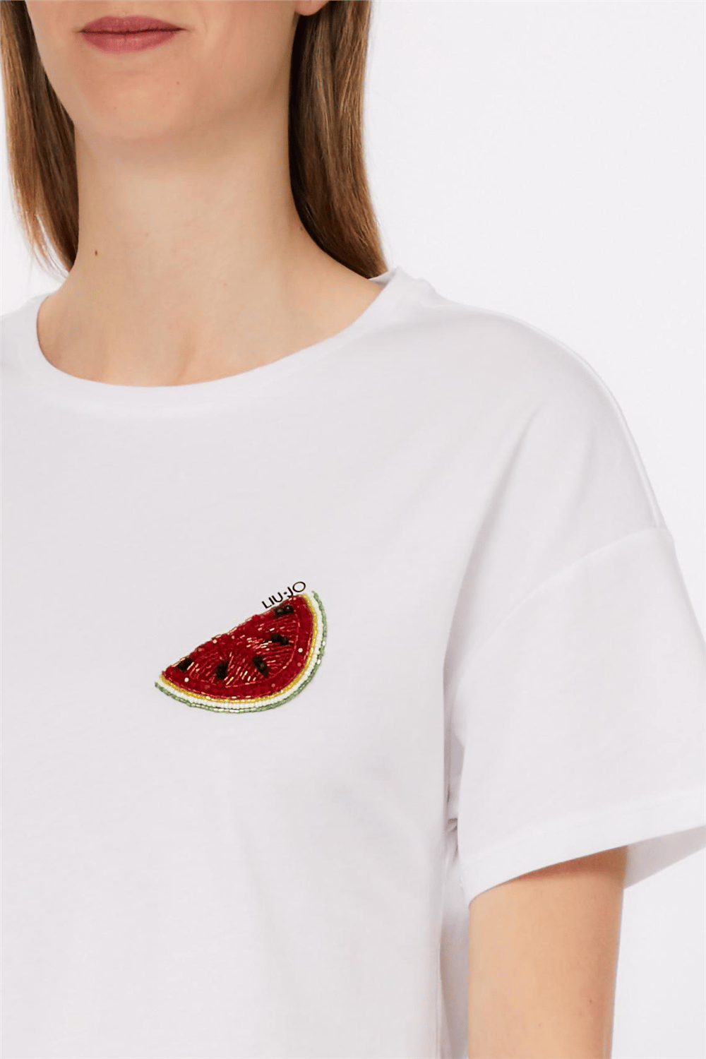 Liu Jo Ecs T-Shirt Moda M/C Kadın Bisiklet Yaka T-Shirt