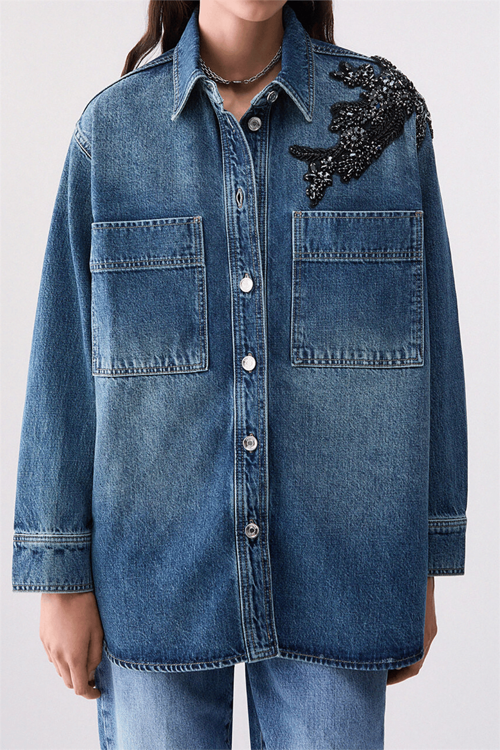 Liu Jo Giubbotto Denim Supe Kadın Kot Mont