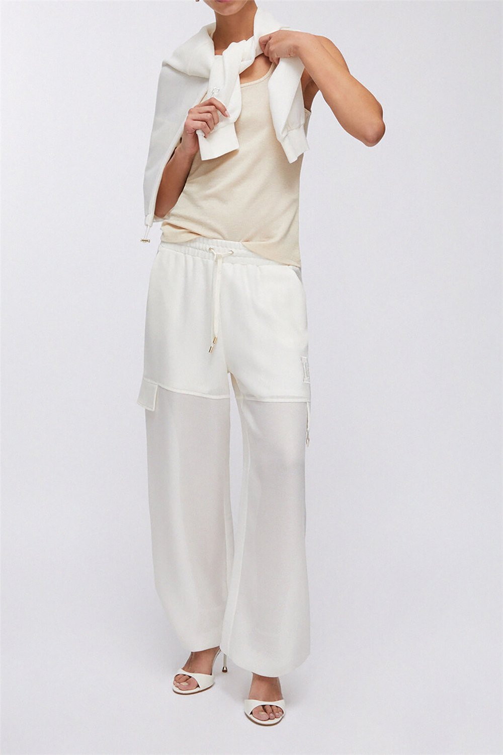 Liu Jo Pant.Ts Tpotf Lungo Kadın Pantolon Beyaz