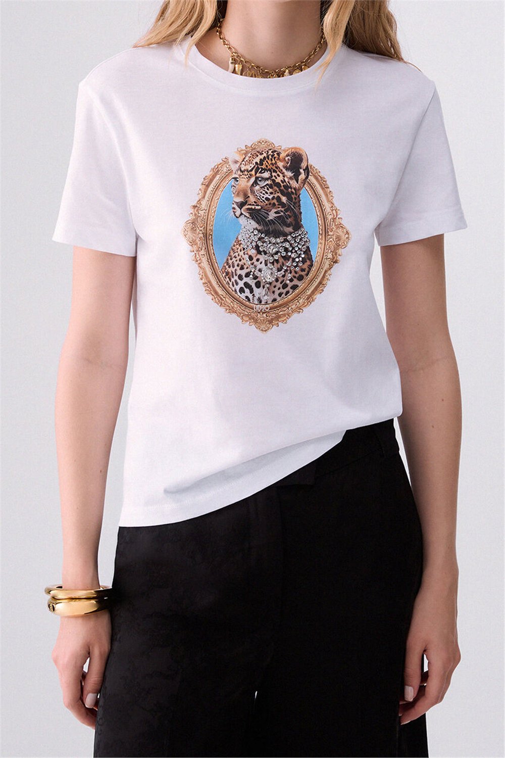 Liu Jo T-Shirt Moda M/C Kadın Bisiklet Yaka T-Shirt