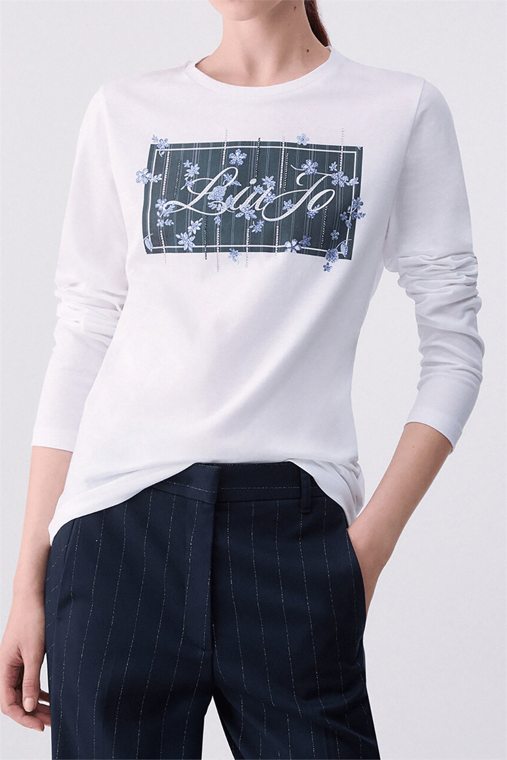 Liu Jo T-Shirt Moda M/C Kadın Bisiklet Yaka T-Shirt