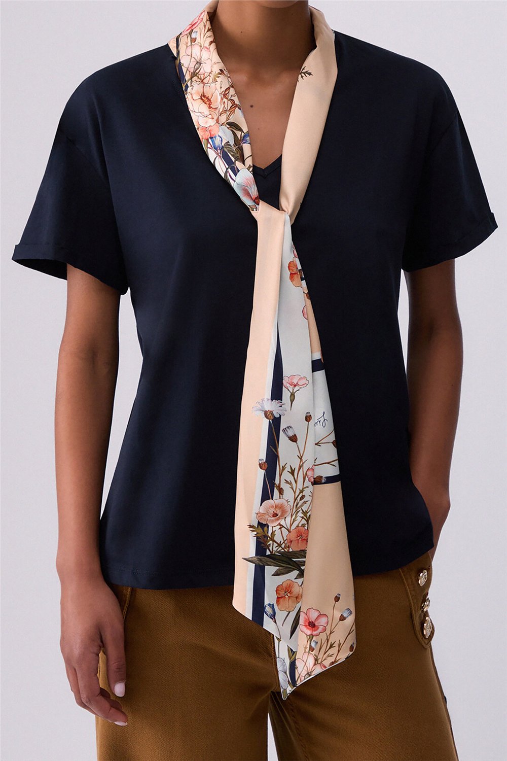 Liu Jo T-Shirt Moda M/C Kadın Bisiklet Yaka T-Shirt Çok Renkli