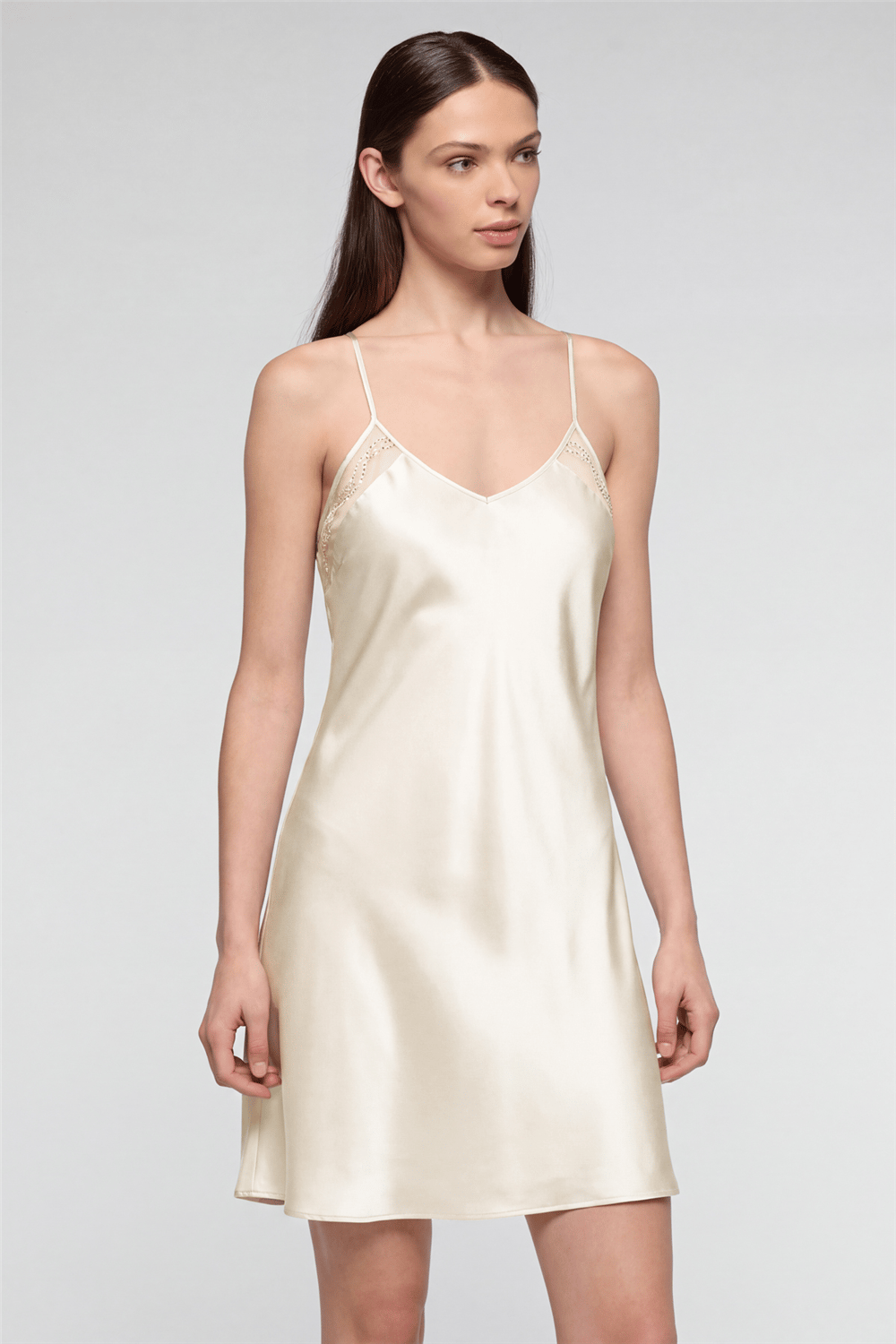 Luna di Seta Waves Chemise Kadın Gecelik Fil Dişi