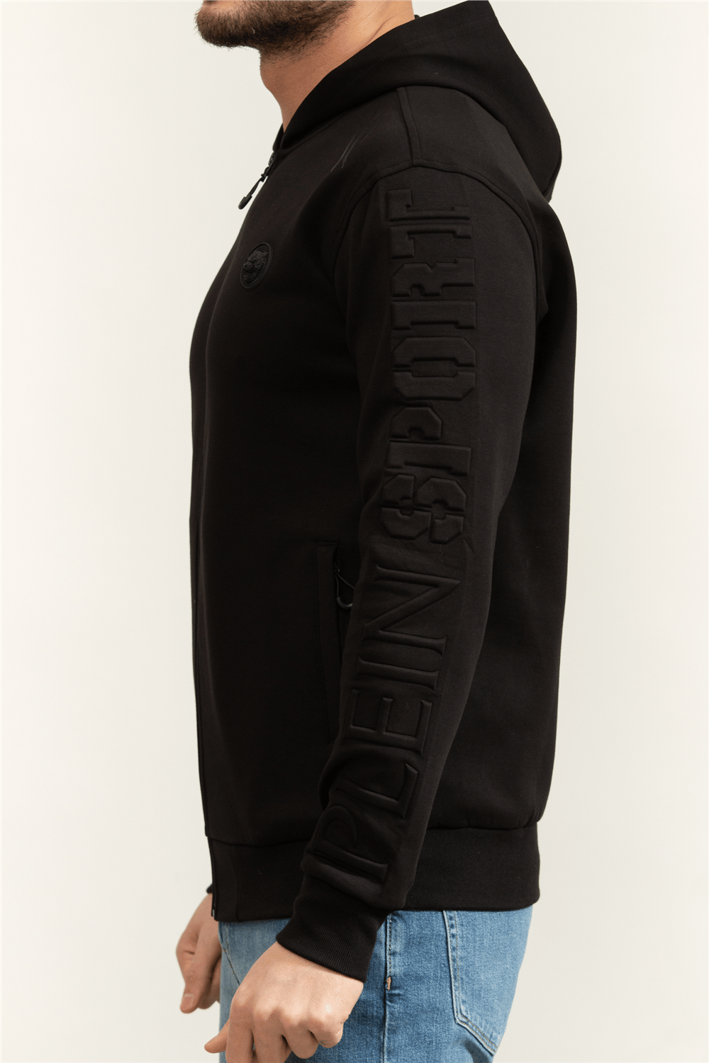 Plein Sport Embossed Hoodie Sweatjacket Erkek Kapüşonlu Sweatshirt