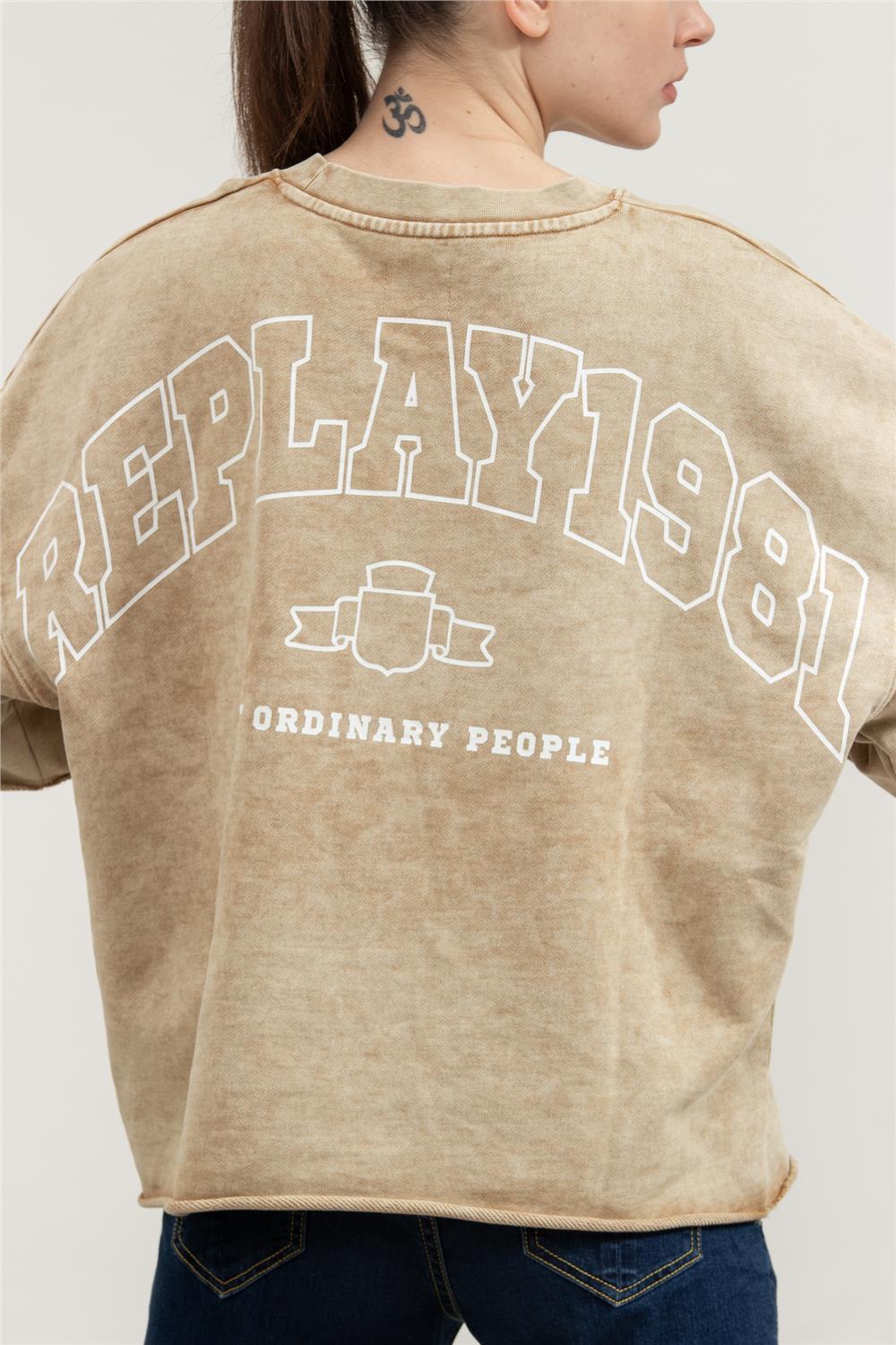 Replay Comfort Fit Kadın Bisiklet Yaka Sweatshirt