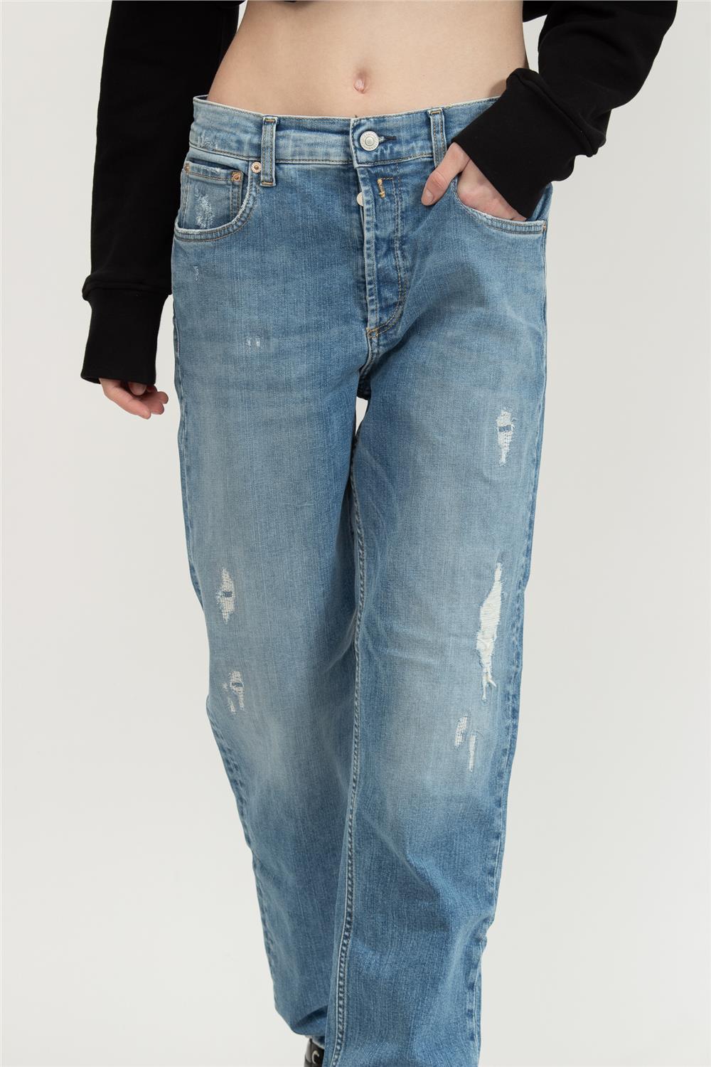 Replay Kiley High Waist Tapered Leg Kadın Jean Pantolon