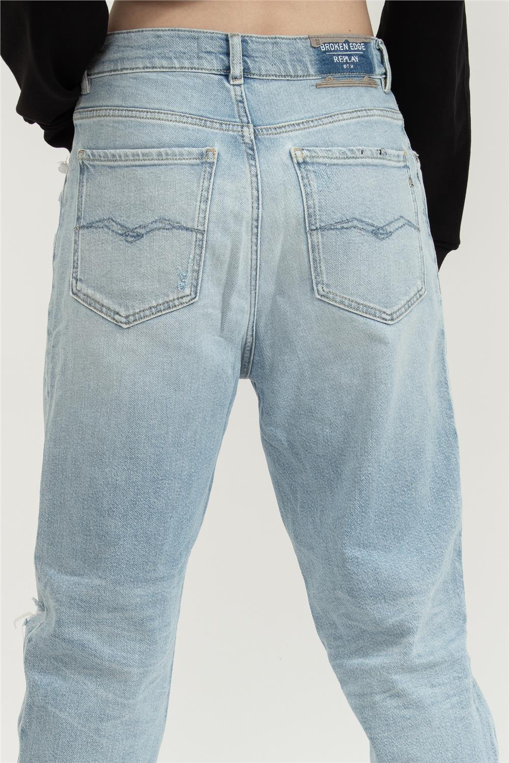 Replay Kiley High Waist Tapered Leg Kadın Jean Pantolon