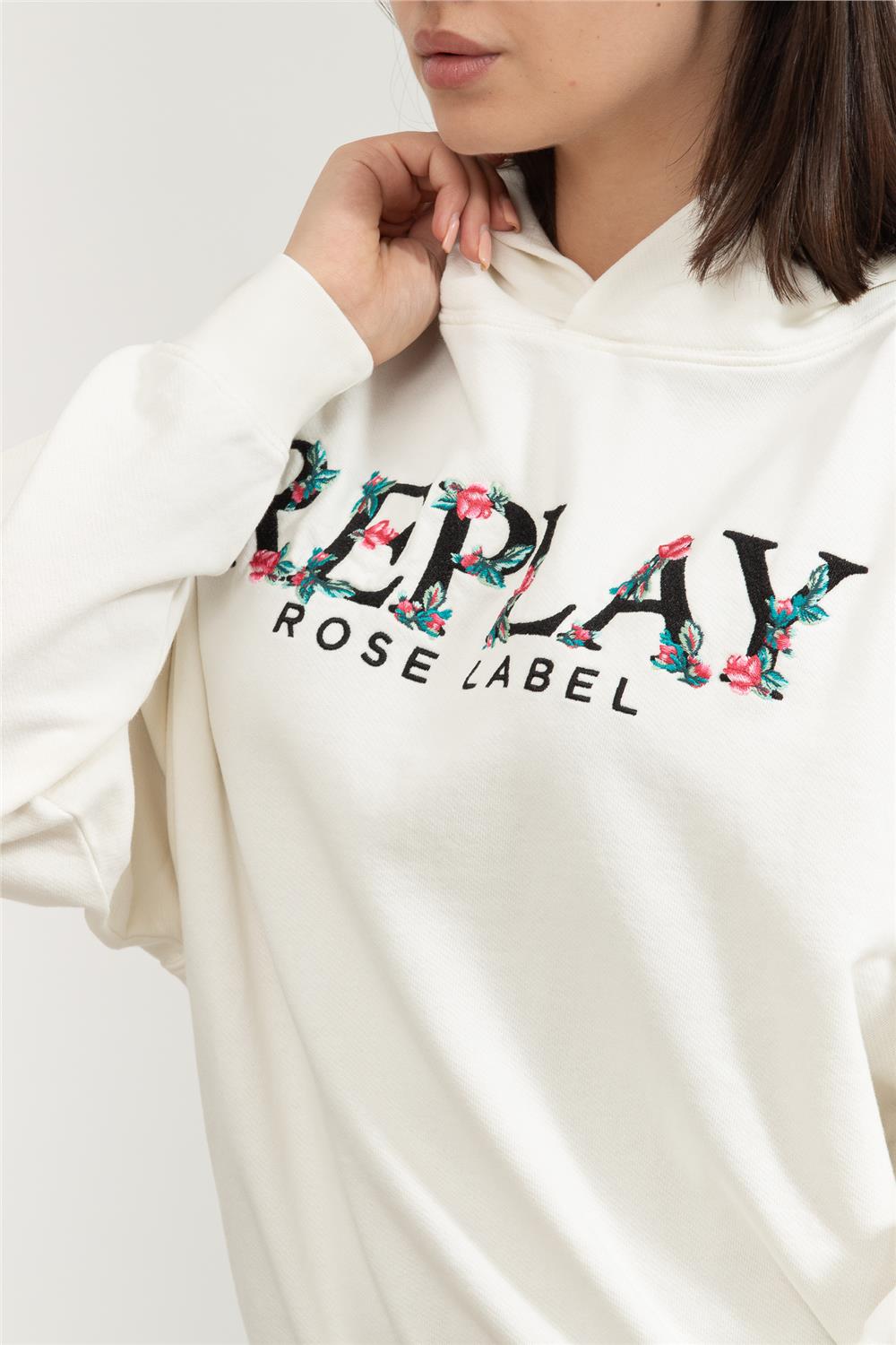 Replay Over Kadın Kapüşonlu Sweatshirt
