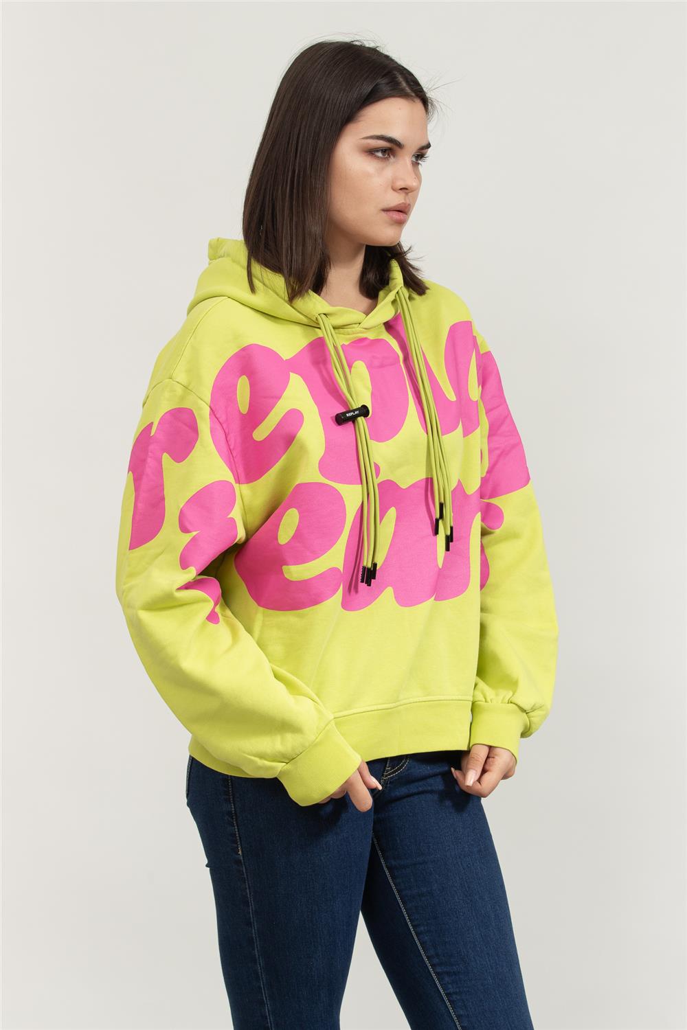 Replay Over Kadın Kapüşonlu Sweatshirt