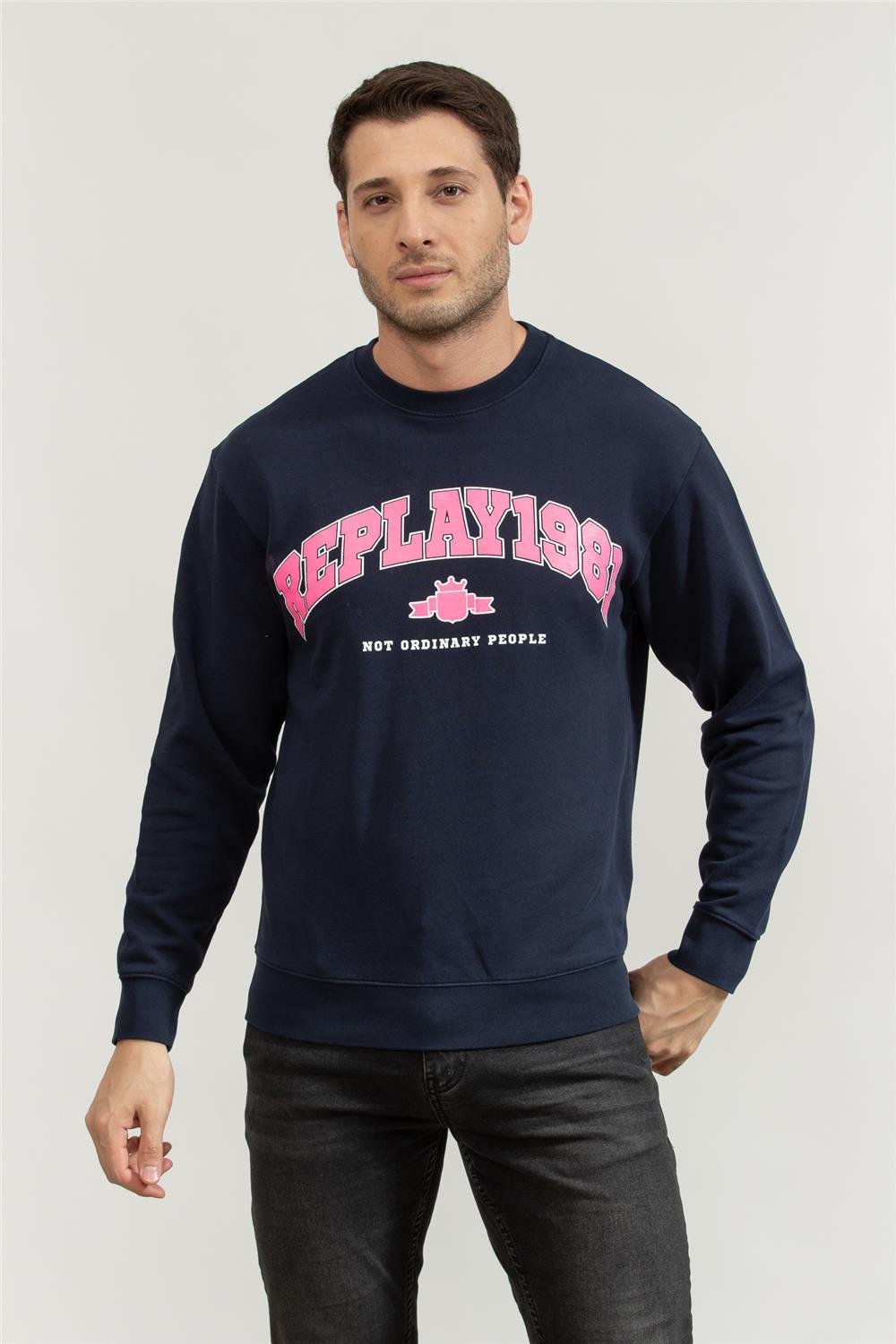 Replay Regular Erkek Bisiklet Yaka Sweatshirt