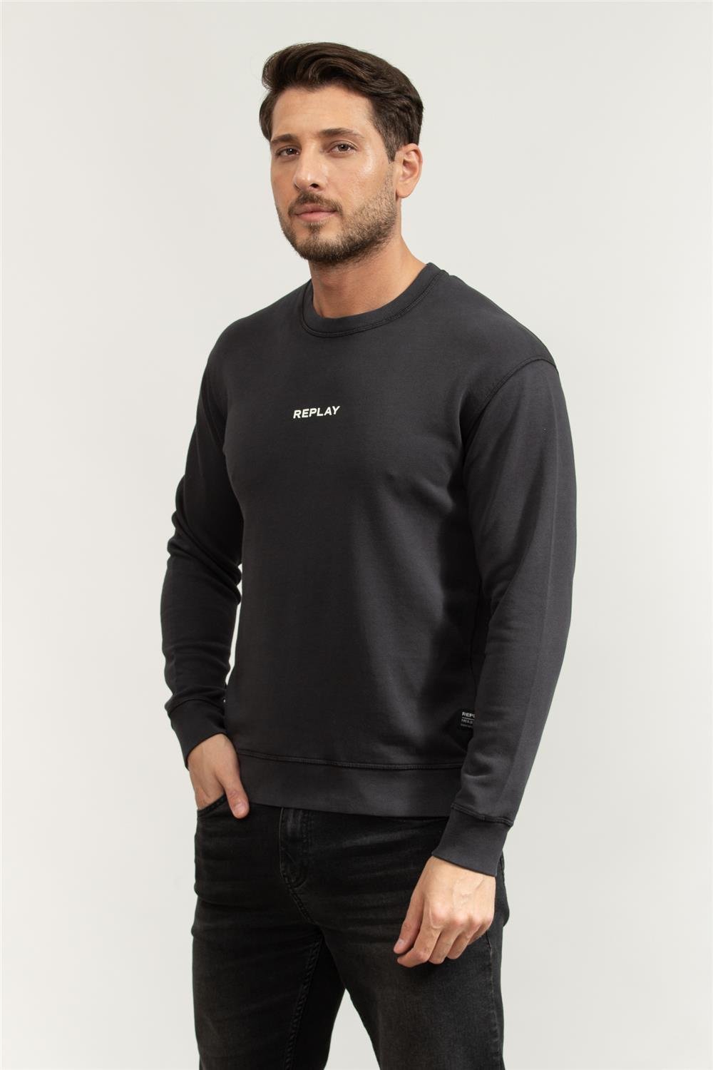 Replay Regular Erkek Bisiklet Yaka Sweatshirt