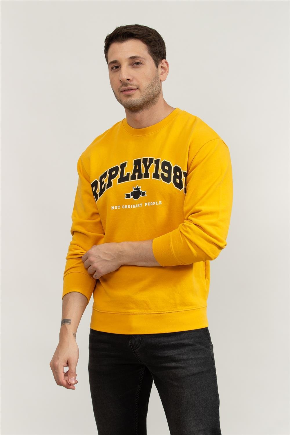 Replay Regular Erkek Bisiklet Yaka Sweatshirt