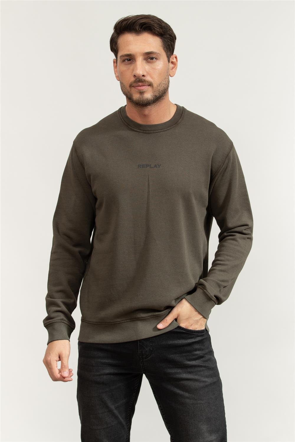 Replay Regular Erkek Bisiklet Yaka Sweatshirt