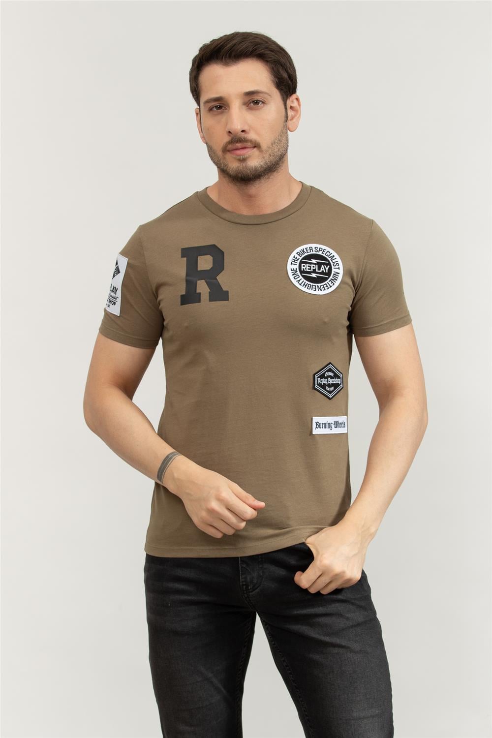 Replay Regular Erkek Bisiklet Yaka T-Shirt