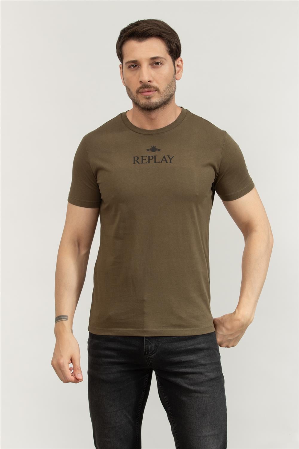 Replay Regular Erkek Bisiklet Yaka T-Shirt
