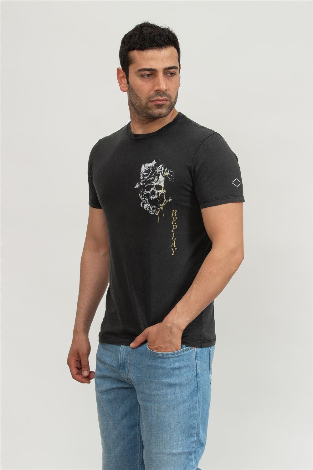 Replay Regular Erkek Bisiklet Yaka T-Shirt