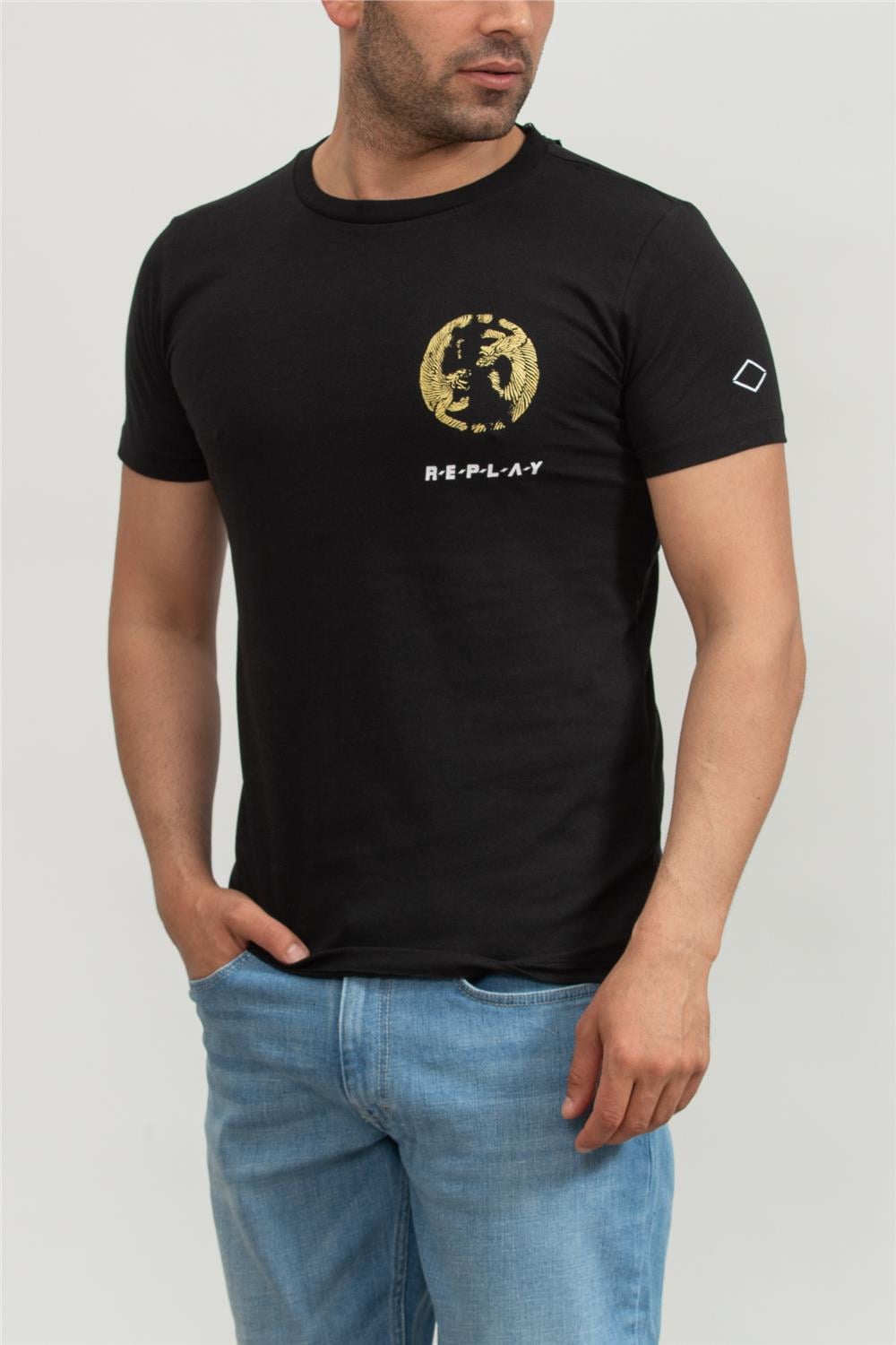 Replay Regular Erkek Bisiklet Yaka T-Shirt