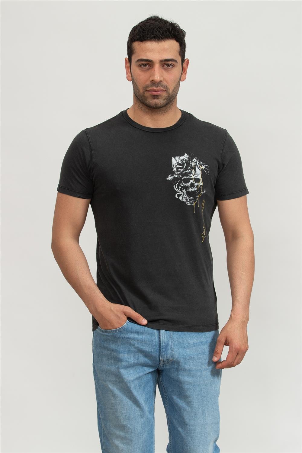 Replay Regular Erkek Bisiklet Yaka T-Shirt