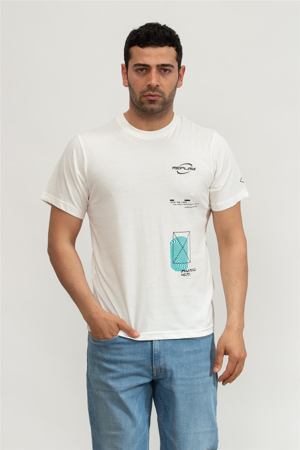 Replay Regular Erkek Bisiklet Yaka T-Shirt