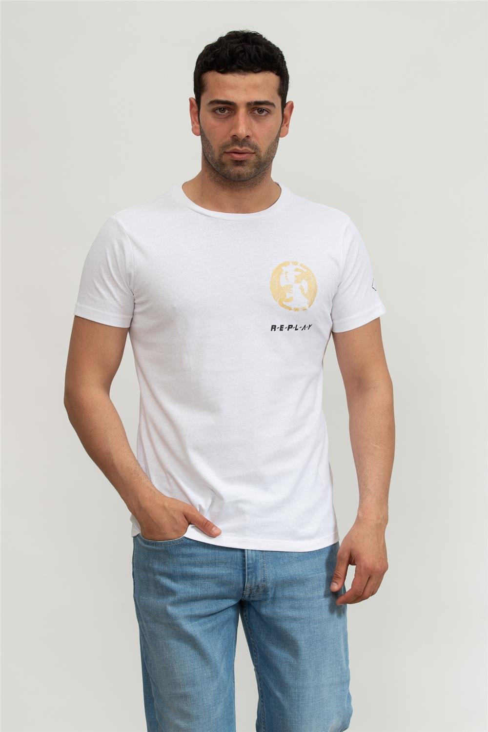 Replay Regular Erkek Bisiklet Yaka T-Shirt
