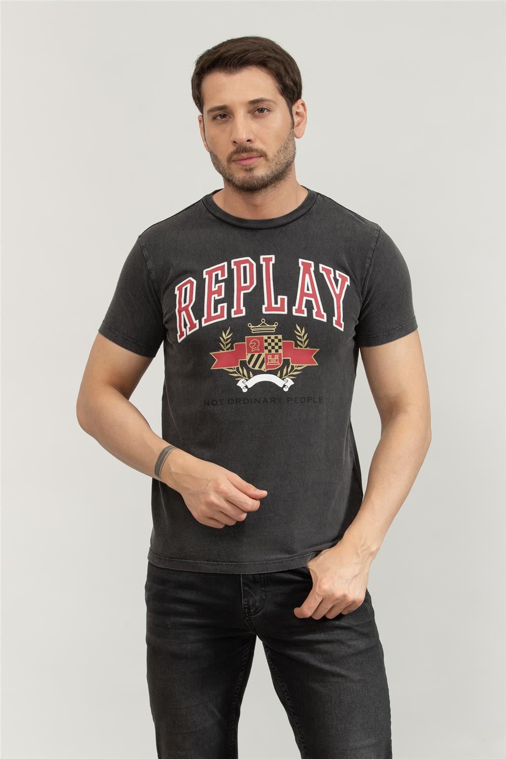 Replay Regular Erkek Bisiklet Yaka T-Shirt