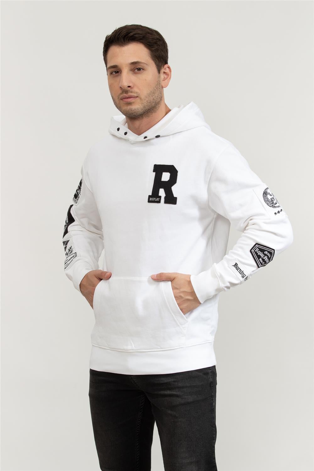 Replay Regular Erkek Kapüşonlu Sweatshirt