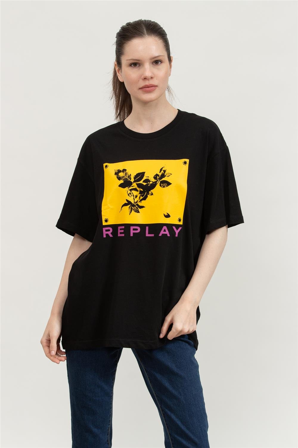 Replay Regular Kadın Bisiklet Yaka T-Shirt
