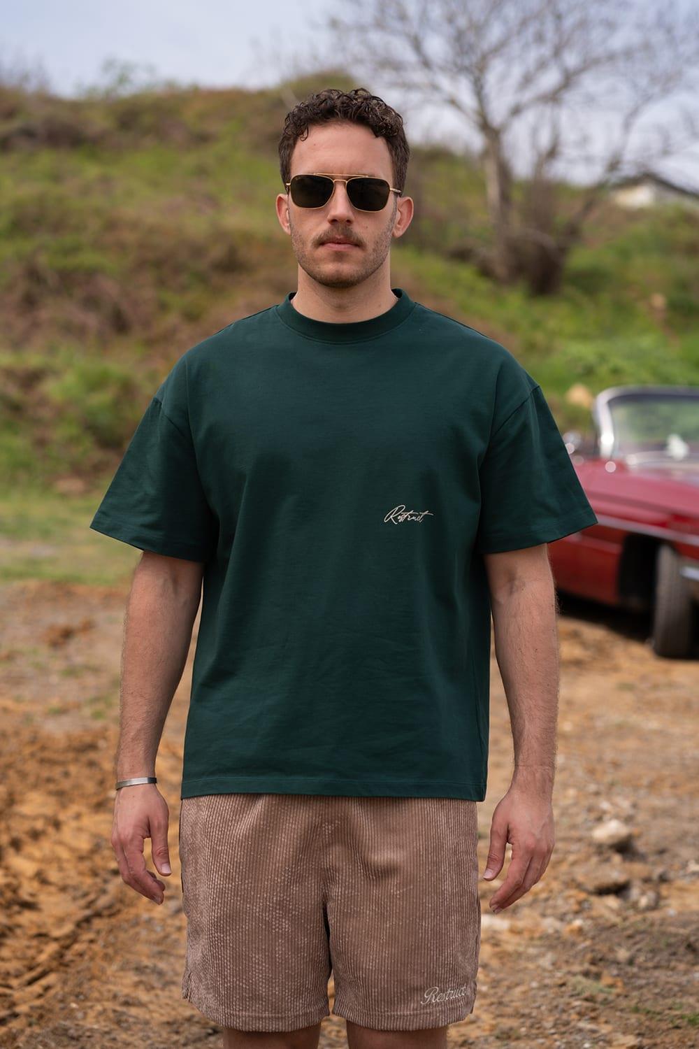 Restruct Erkek Bisiklet Yaka T-Shirt