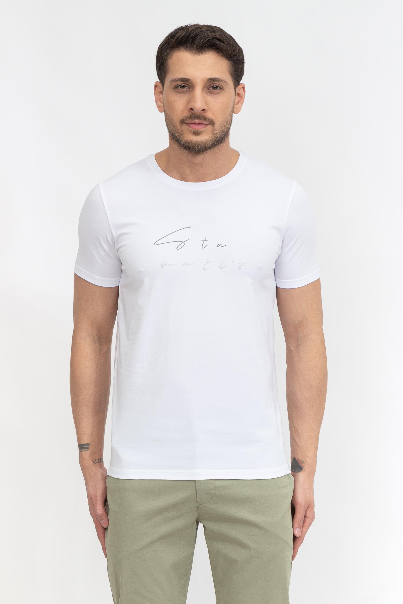 Stamati's Erkek Bisiklet Yaka T-Shirt