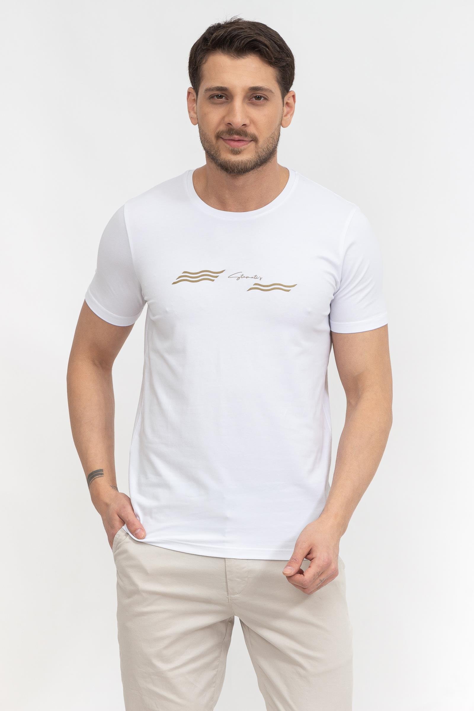 Stamati's Erkek Bisiklet Yaka T-Shirt