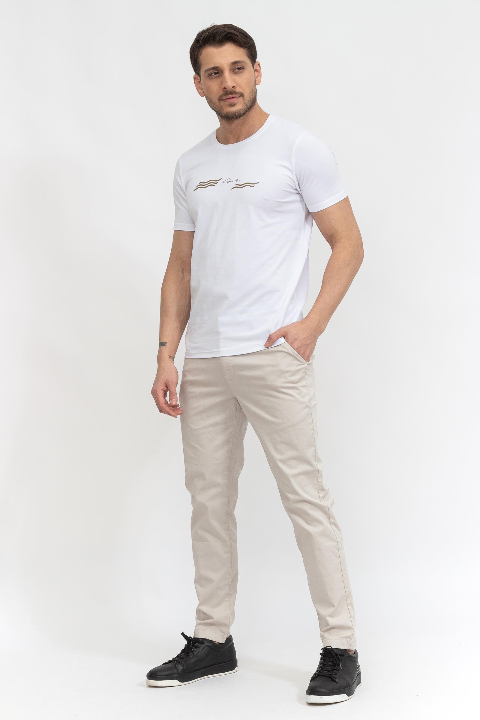 Stamati's Erkek Bisiklet Yaka T-Shirt