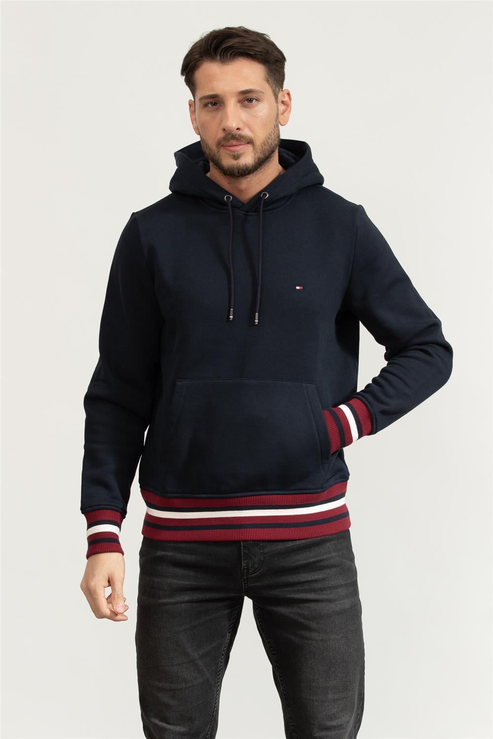 Tommy Hilfiger Bold Global Erkek Kapüşonlu Sweatshirt