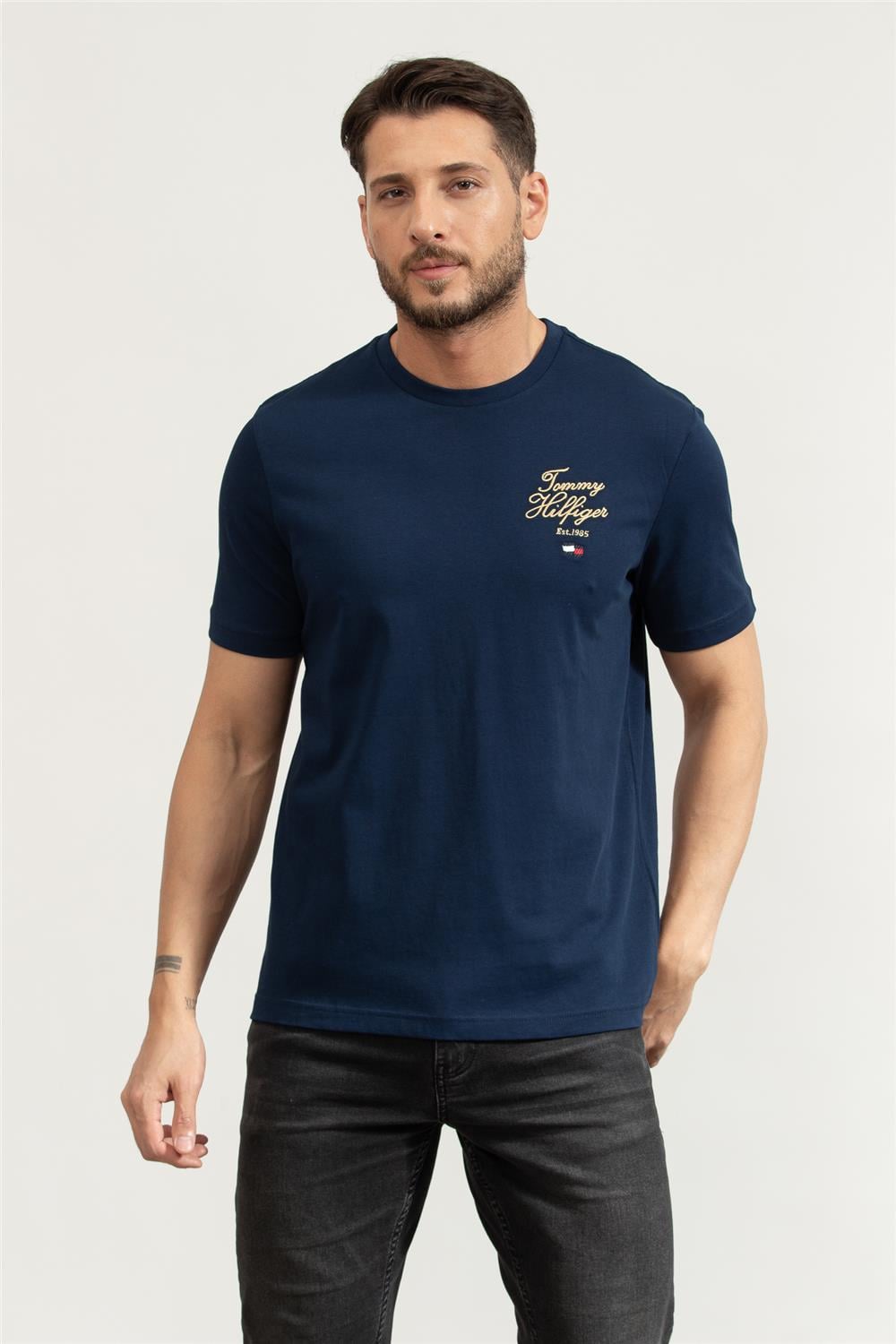Tommy Hilfiger Erkek Bisiklet Yaka T-Shirt