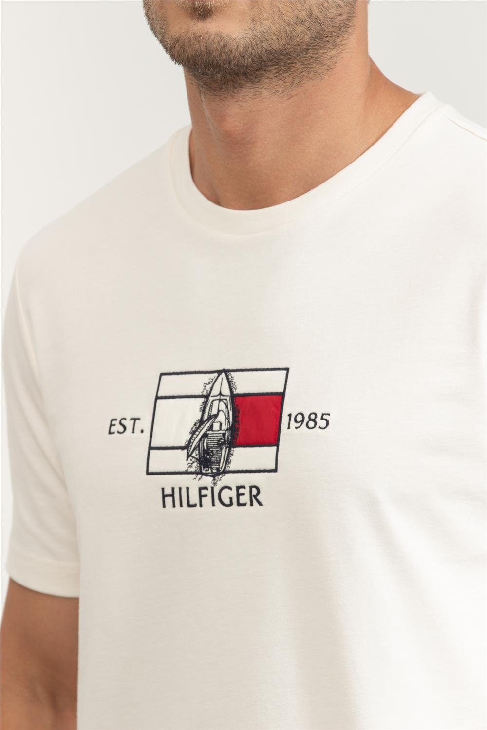 Tommy Hilfiger Erkek Bisiklet Yaka T-Shirt