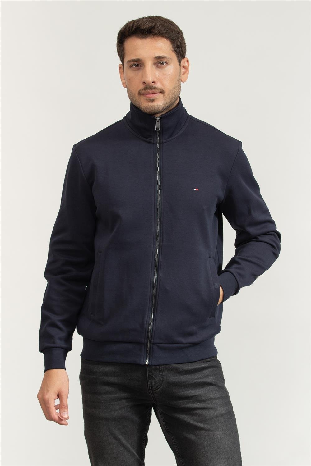 Tommy Hilfiger Erkek Fermuarlı Sweatshirt