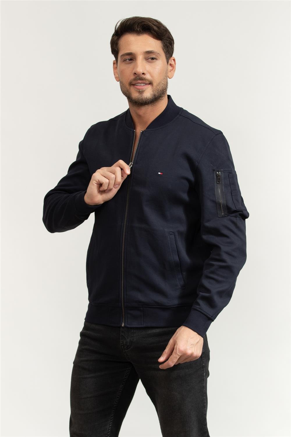 Tommy Hilfiger Erkek Fermuarlı Sweatshirt