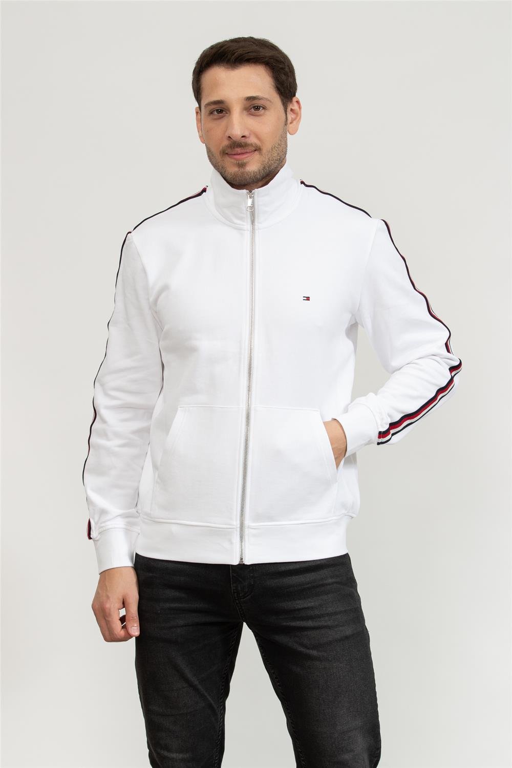 Tommy Hilfiger Erkek Fermuarlı Sweatshirt