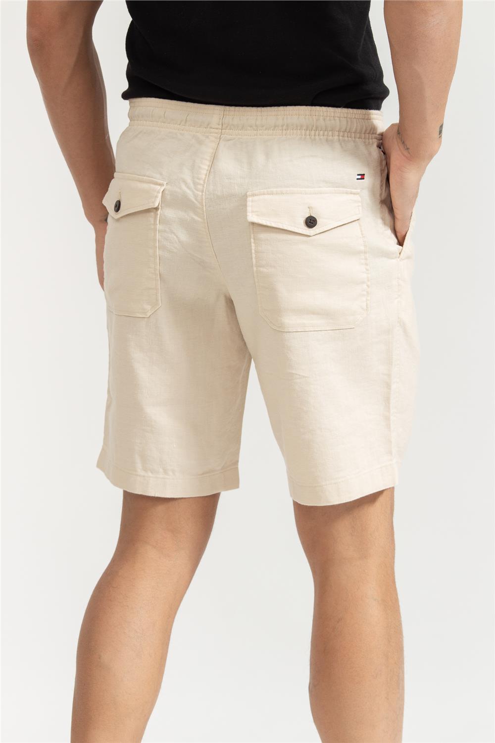 Tommy Hilfiger Harlem Po Tech Linen Solid Erkek Bermuda Şort