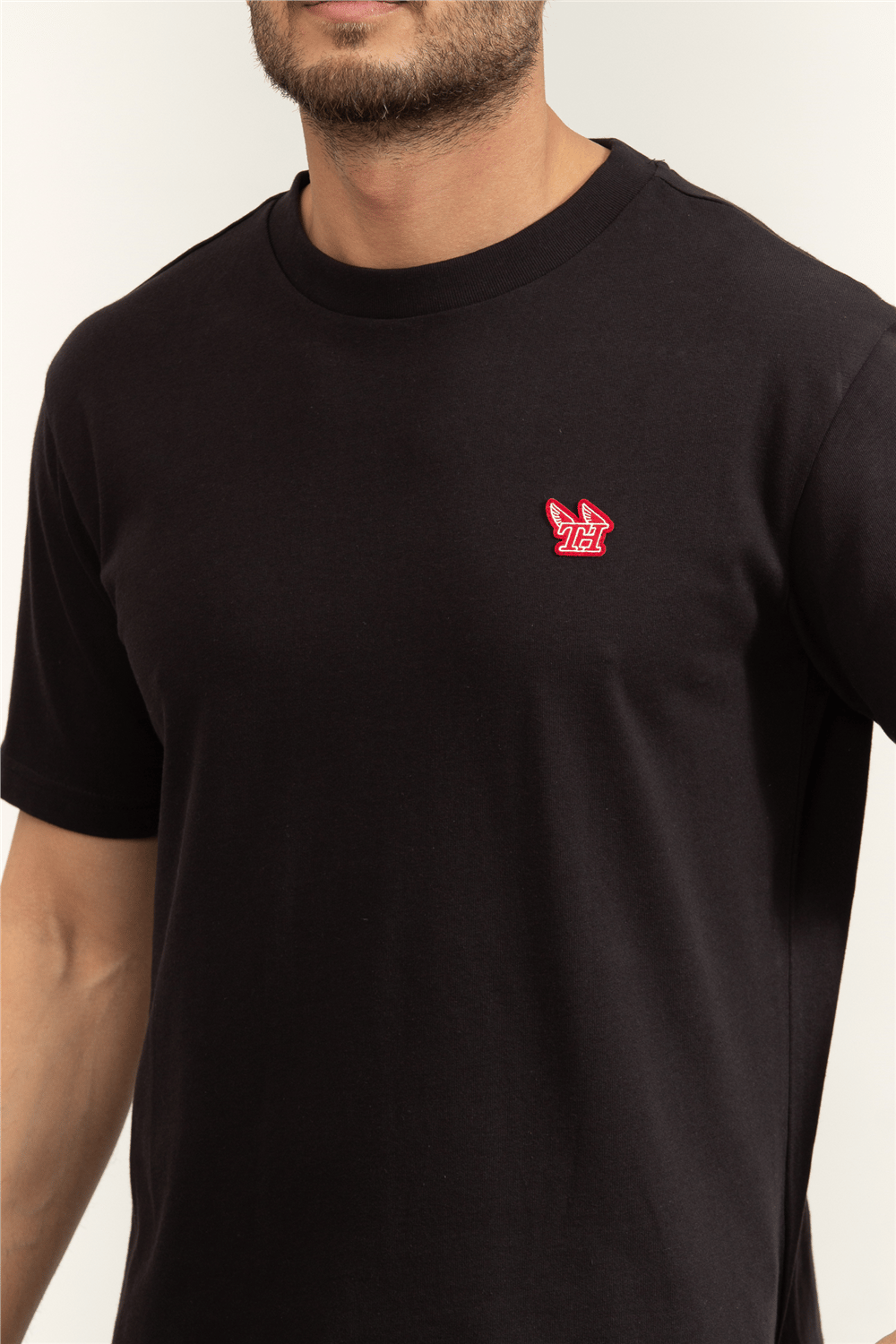 Tommy Hilfiger Modern Athleisure H Badge Tee Erkek Bisiklet Yaka T-Shirt