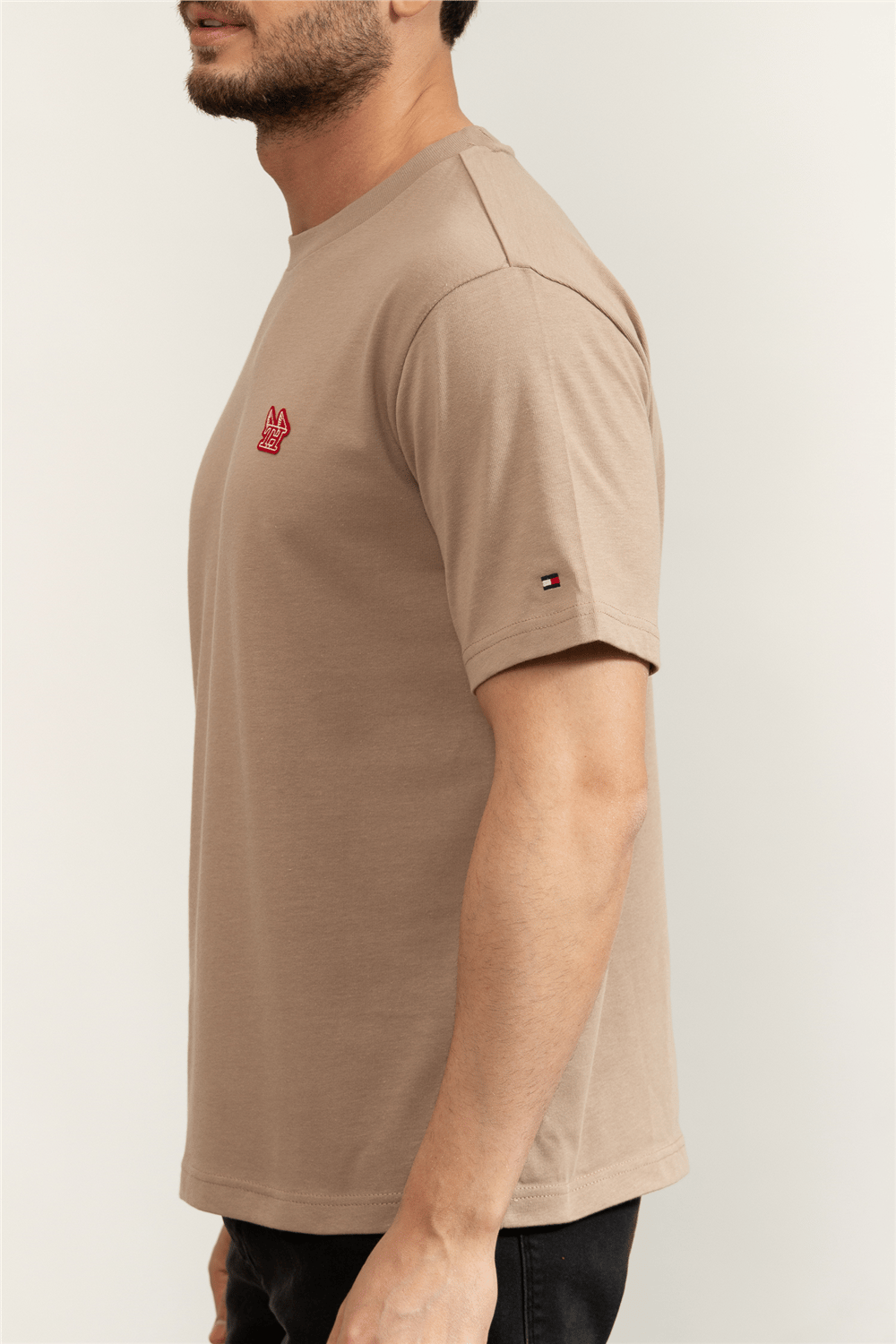 Tommy Hilfiger Modern Athleisure H Badge Tee Erkek Bisiklet Yaka T-Shirt