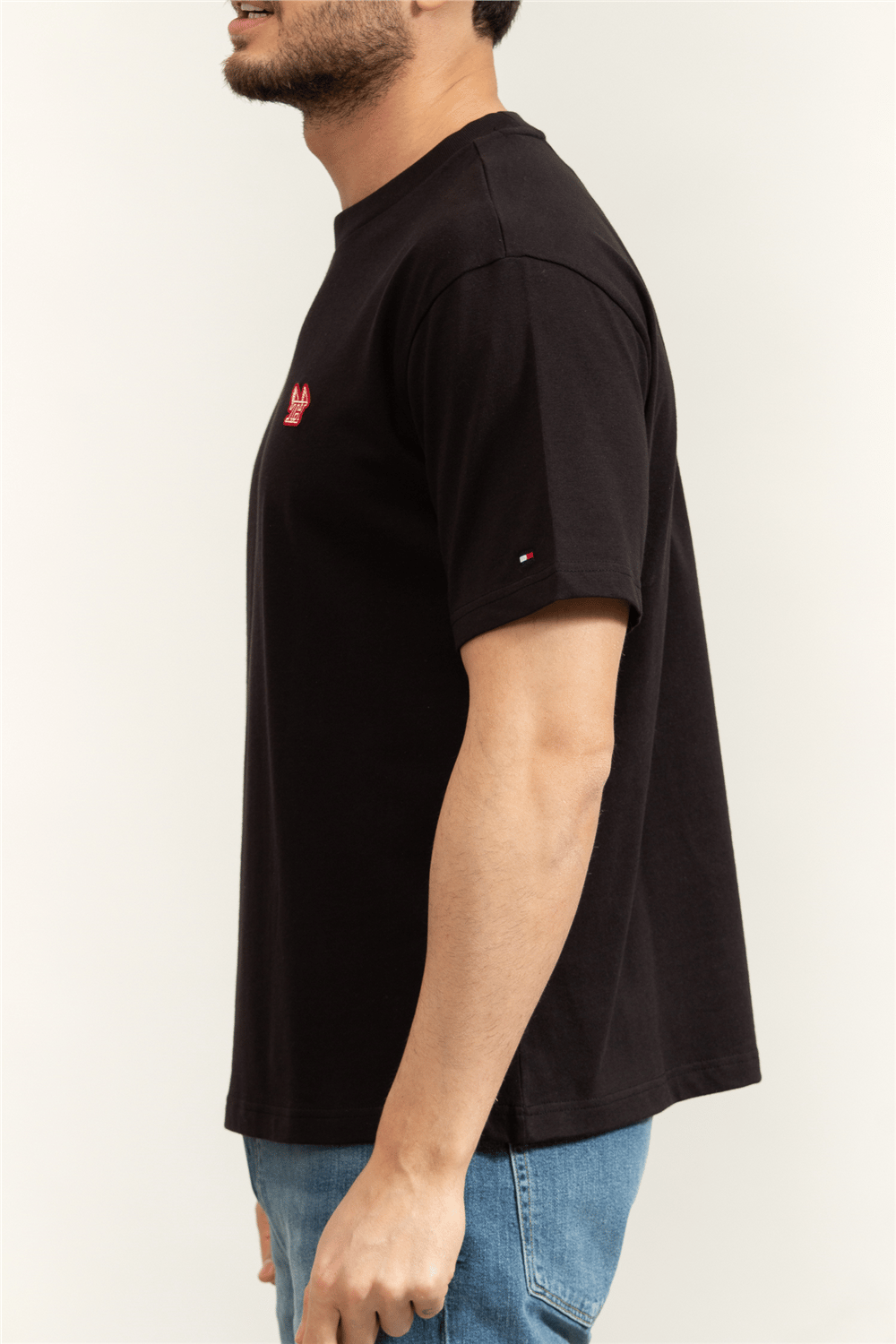 Tommy Hilfiger Modern Athleisure H Badge Tee Erkek Bisiklet Yaka T-Shirt
