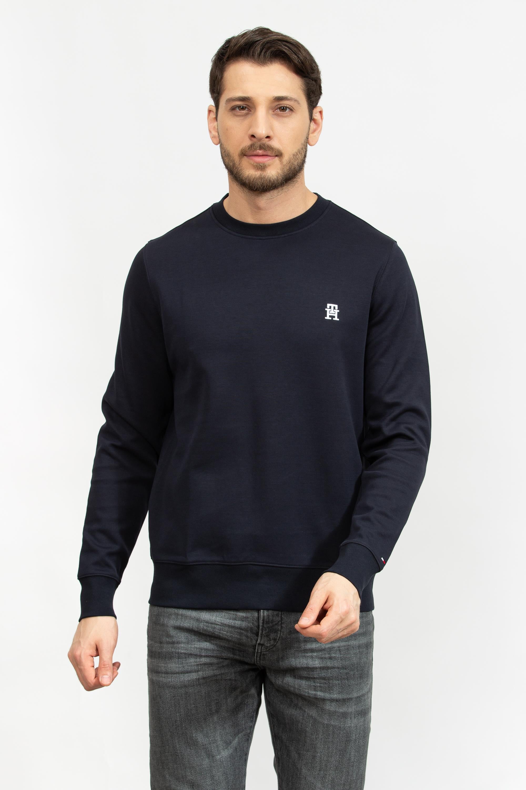 Tommy Hilfiger Monogram Imd Erkek Bisiklet Yaka Sweatshirt