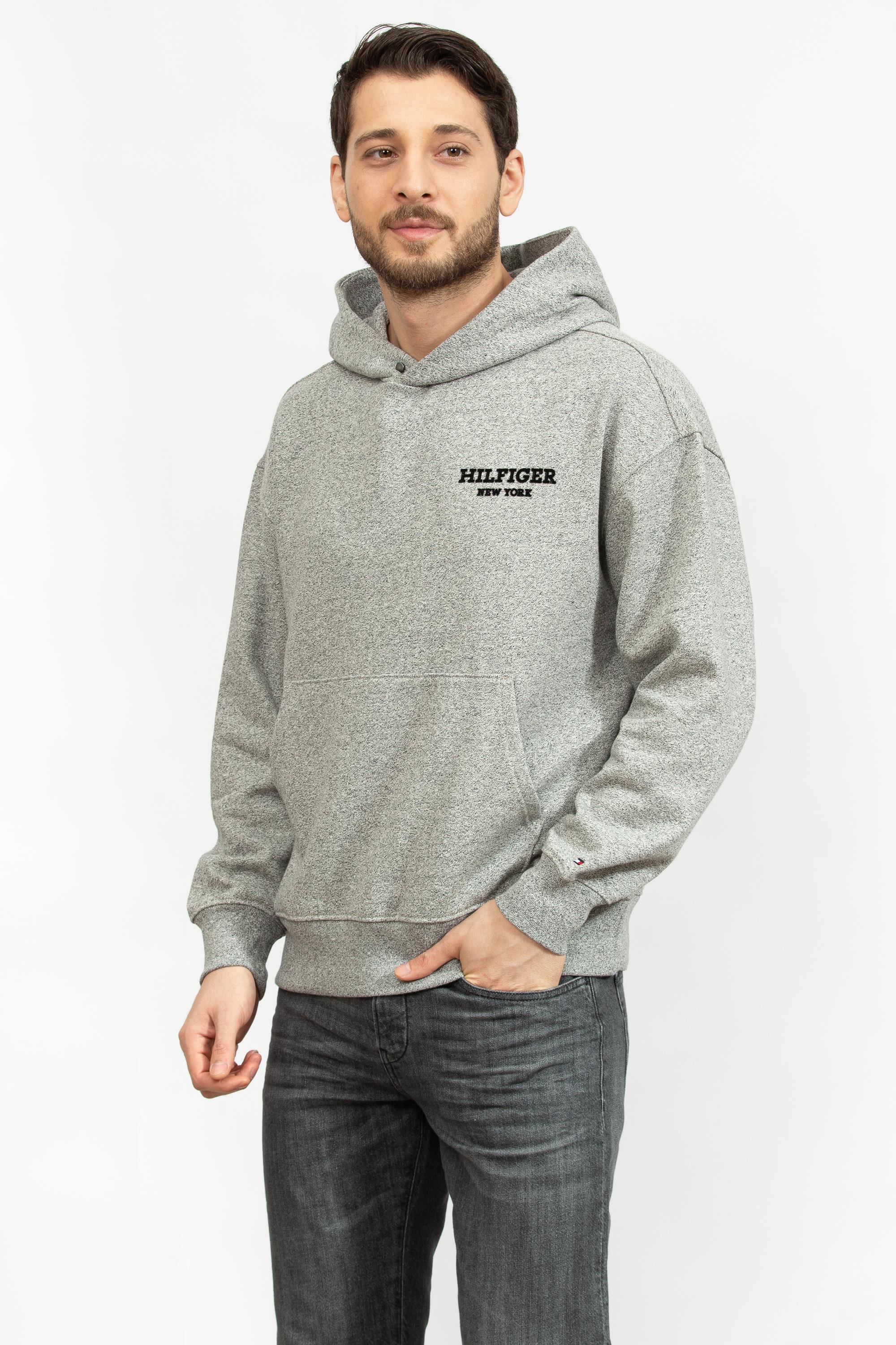 Tommy Hilfiger Monotype Mouline Erkek Kapüşonlu Sweatshirt