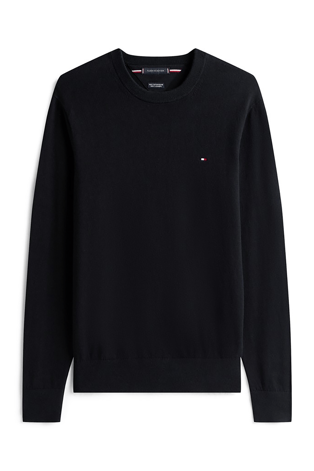 Tommy Hilfiger Pima Org Ctn Cashmere Crew Neck Erkek Triko Siyah