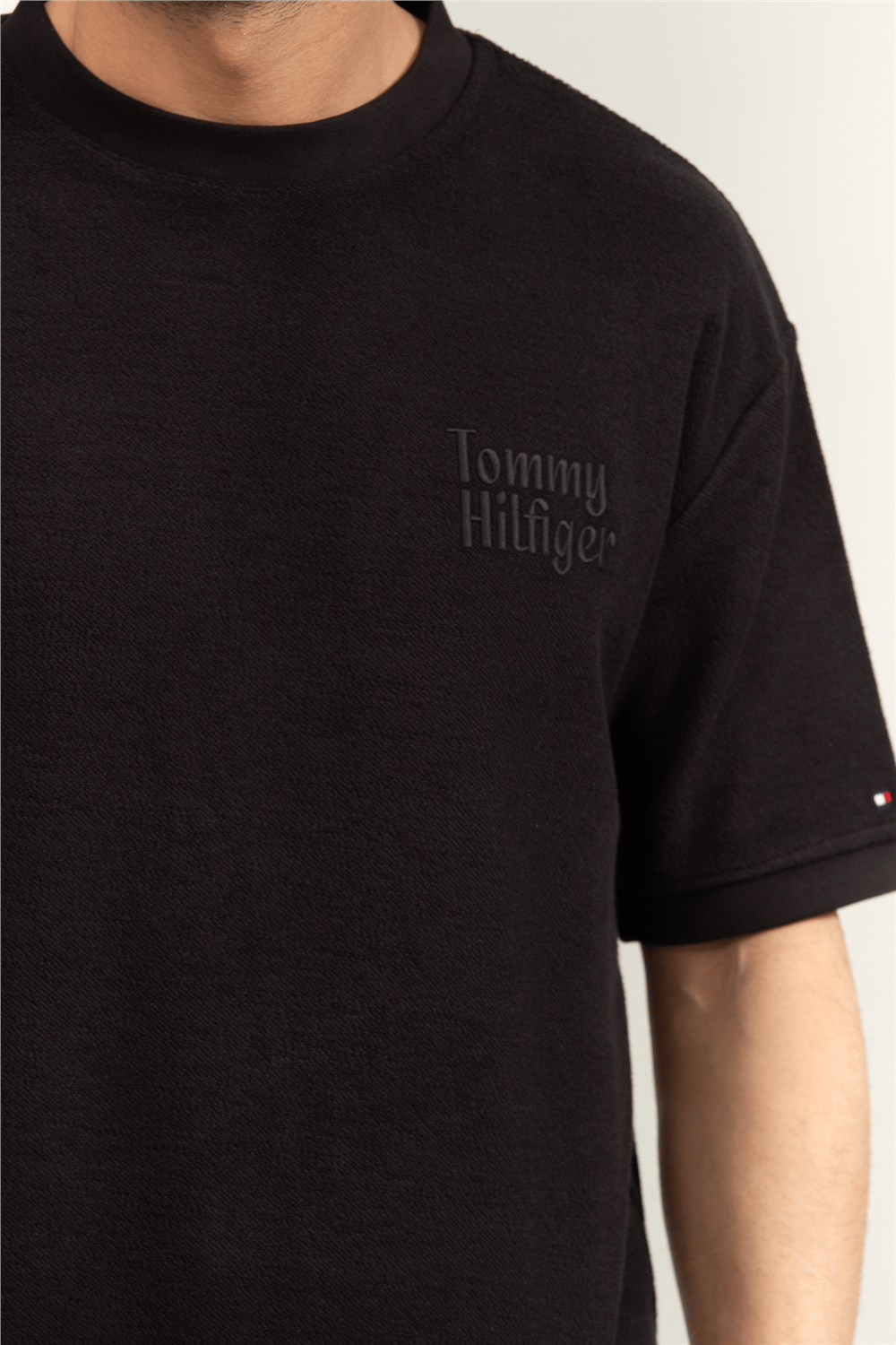 Tommy Hilfiger Reversed Terry SS Sweatshirt Erkek Bisiklet Yaka Sweatshirt
